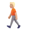 Person walking: medium-light skin tone 3D animated emoji