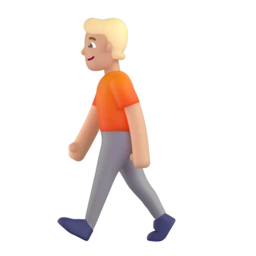 Person walking: medium-light skin tone animated emoji