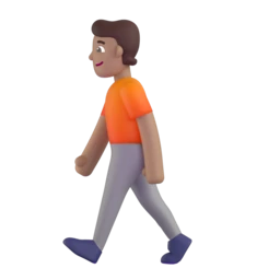 Person walking: medium skin tone animated emoji