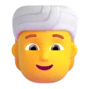 Person wearing turban 3D animated emoji