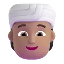 Person wearing turban: medium skin tone 3D animated emoji