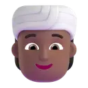 Person wearing turban: medium-dark skin tone 3D animated emoji