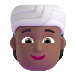 Person wearing turban: medium-dark skin tone animated emoji