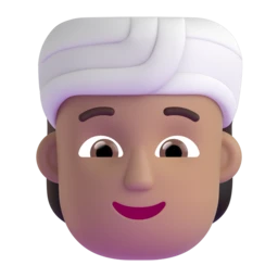 Person wearing turban: medium skin tone animated emoji
