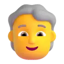Person: white hair 3D animated emoji