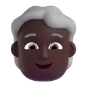 Person: white hair: dark skin tone 3D animated emoji