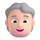 Person: white hair: light skin tone 3D animated emoji