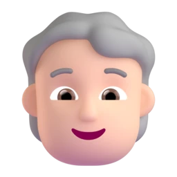 Person: white hair: light skin tone animated emoji