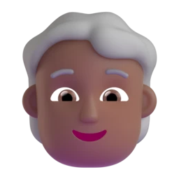 Person: white hair: medium-dark skin tone animated emoji