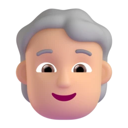 Person: white hair: medium-light skin tone animated emoji