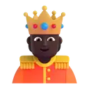 Person with crown: dark skin tone 3D animated emoji