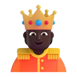 Person with crown: dark skin tone animated emoji