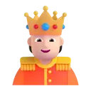 Person with crown: light skin tone 3D animated emoji