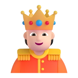 Person with crown: light skin tone animated emoji