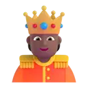 Person with crown: medium-dark skin tone 3D animated emoji