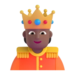 Person with crown: medium-dark skin tone animated emoji
