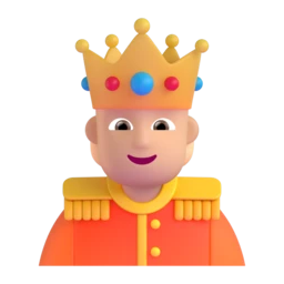 Person with crown: medium-light skin tone animated emoji