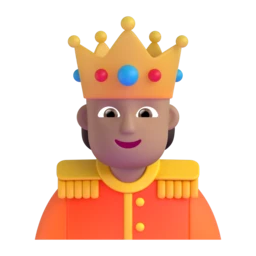 Person with crown: medium skin tone animated emoji