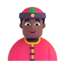 Person with skullcap: medium-dark skin tone 3D animated emoji