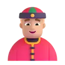 Person with skullcap: medium-light skin tone 3D animated emoji