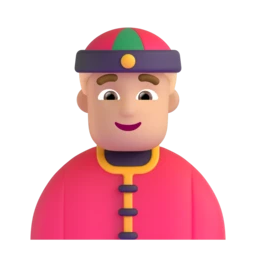 Person with skullcap: medium-light skin tone animated emoji