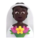 Person with veil: dark skin tone 3D animated emoji