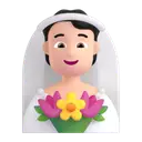 Person with veil: light skin tone 3D animated emoji
