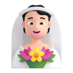 Person with veil: light skin tone animated emoji
