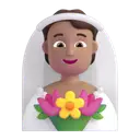 Person with veil: medium skin tone 3D animated emoji