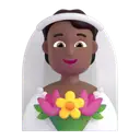Person with veil: medium-dark skin tone 3D animated emoji
