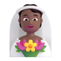 Person with veil: medium-dark skin tone animated emoji