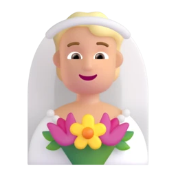 Person with veil: medium-light skin tone animated emoji