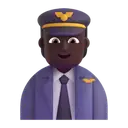 Pilot: dark skin tone 3D animated emoji