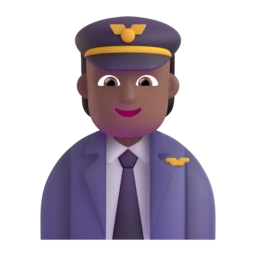 Pilot: medium-dark skin tone animated emoji