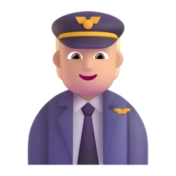 Pilot: medium-light skin tone animated emoji