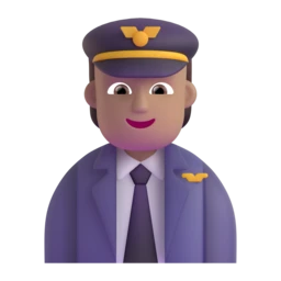 Pilot: medium skin tone animated emoji