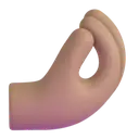 Pinched fingers: medium skin tone 3D animated emoji