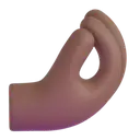 Pinched fingers: medium-dark skin tone 3D animated emoji