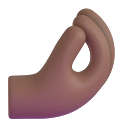 Pinched fingers: medium-dark skin tone animated emoji