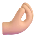 Pinched fingers: medium-light skin tone 3D animated emoji