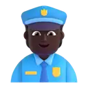 Police officer: dark skin tone 3D animated emoji