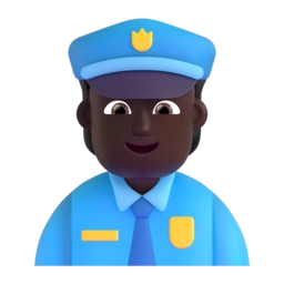 Police officer: dark skin tone animated emoji