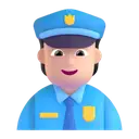Police officer: light skin tone 3D animated emoji