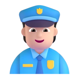 Police officer: light skin tone animated emoji