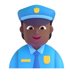 Police officer: medium-dark skin tone animated emoji