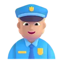 Police officer: medium-light skin tone 3D animated emoji