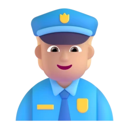 Police officer: medium-light skin tone animated emoji