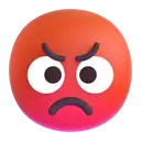Pouting face 3D animated emoji