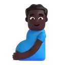 Pregnant man: dark skin tone 3D animated emoji