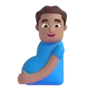 Pregnant man: medium skin tone 3D animated emoji